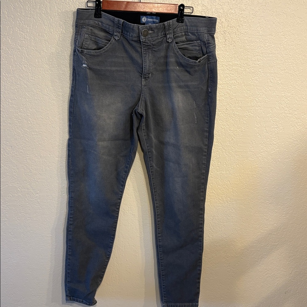 *** Democracy "Ab"solution Jeans Women's 14 Grey Skinny Stretch Absolution